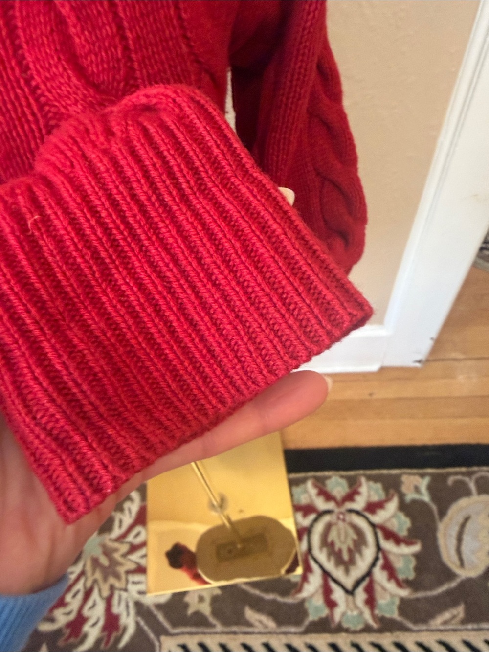 Ralph Lauren Red M Cable Knit Cardigan original price $268 - Picture 8 of 13